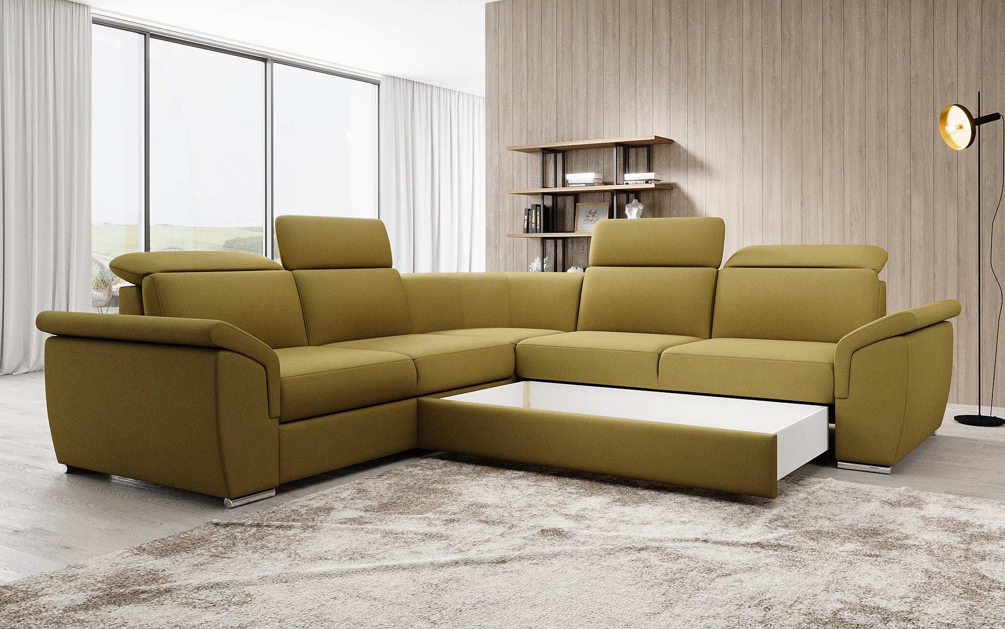 Designer Sofa Fernando with Sleeping Function and Storage Space
