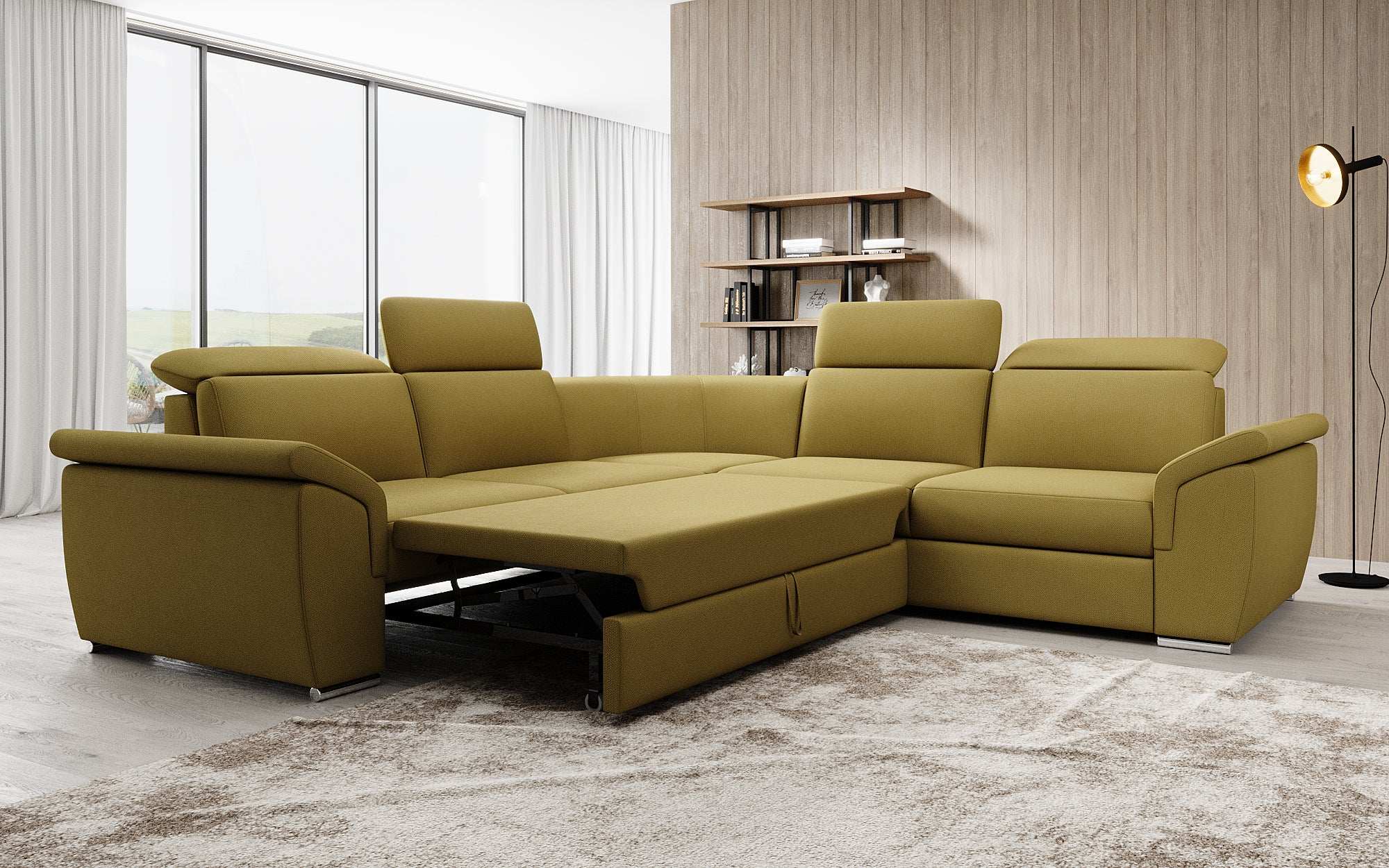 Designer Sofa Fernando with Sleeping Function and Storage Space