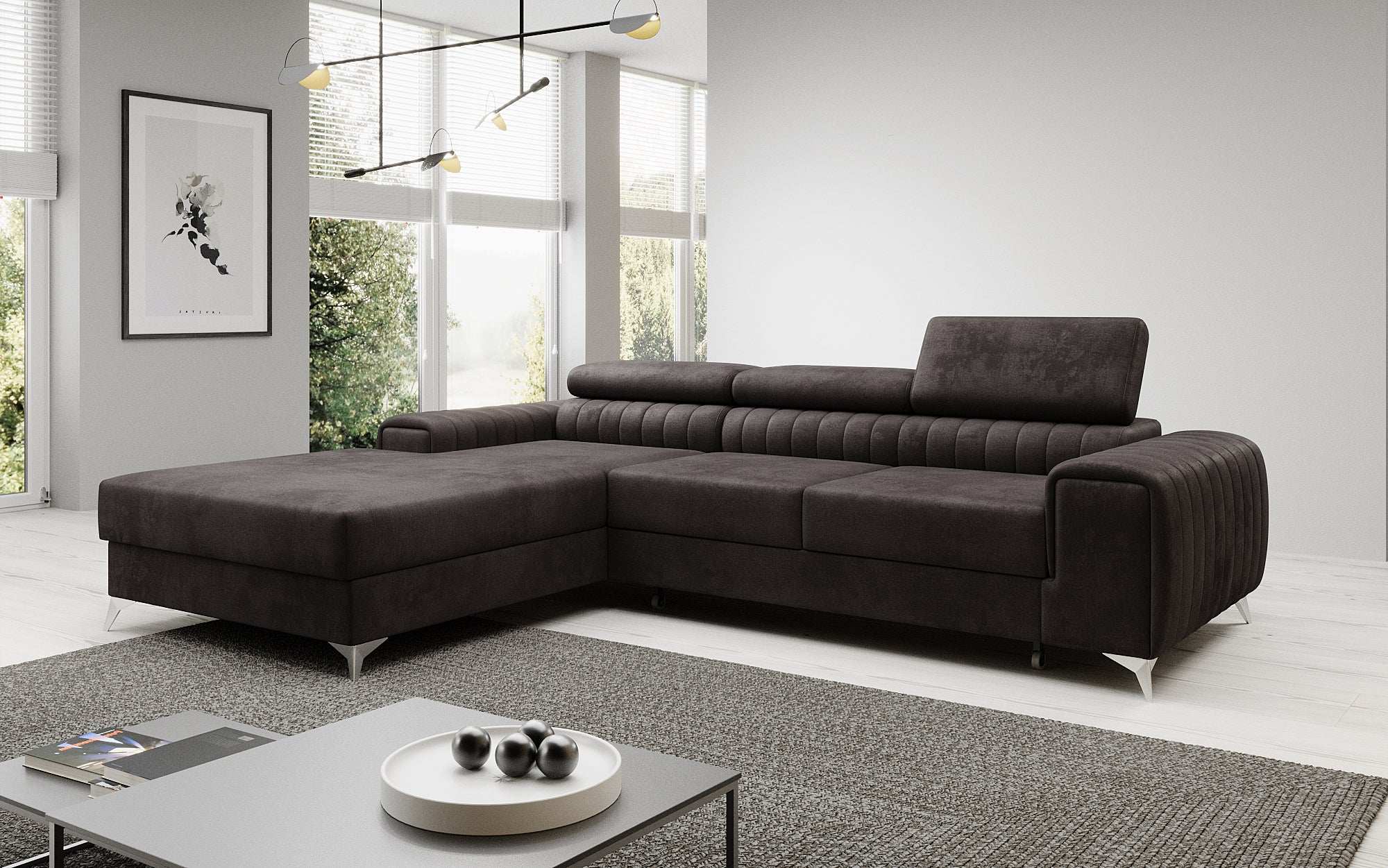 Designer Sofa Melinda with Sleeping and Folding Function