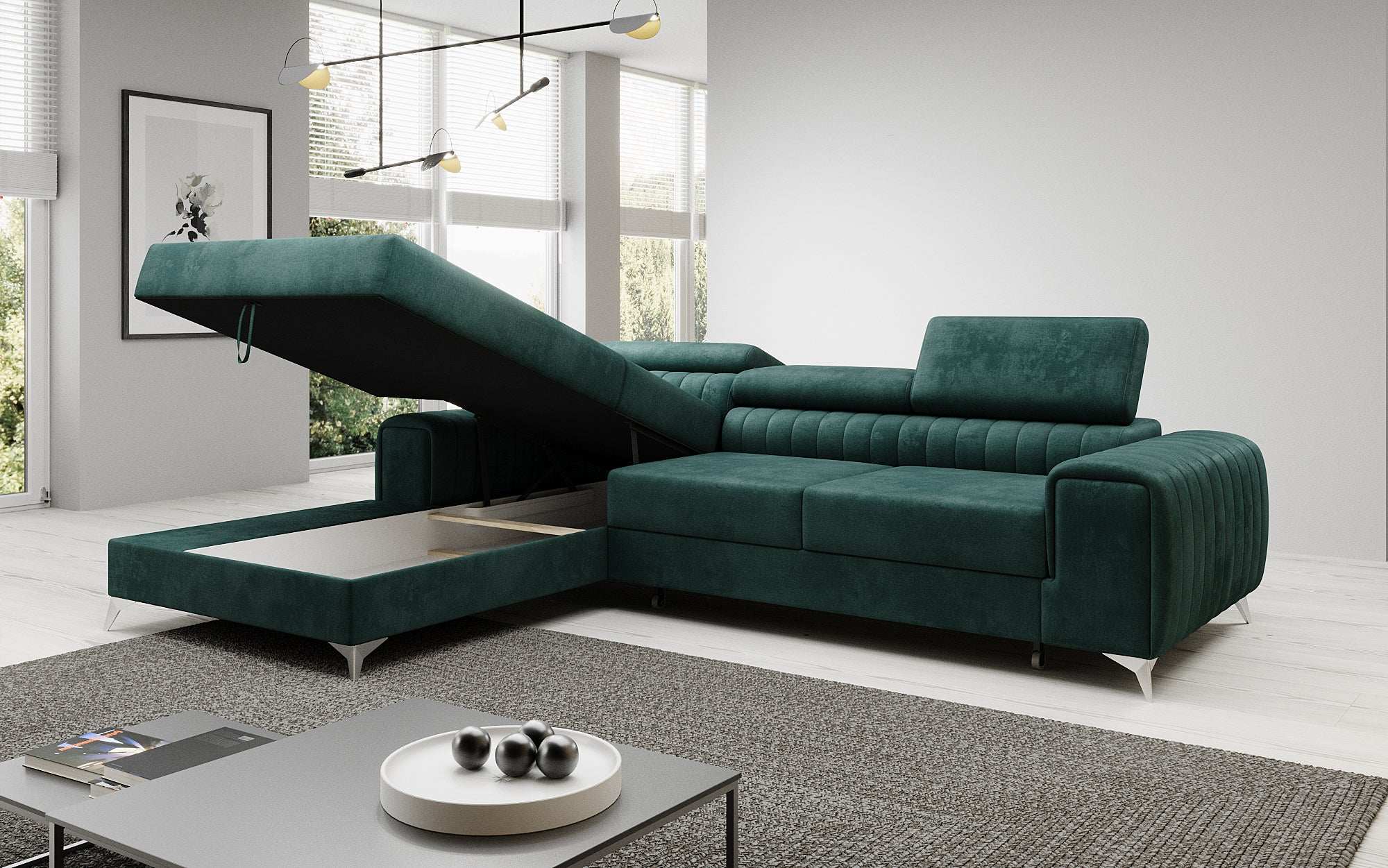 Designer Sofa Melinda with Sleeping and Folding Function