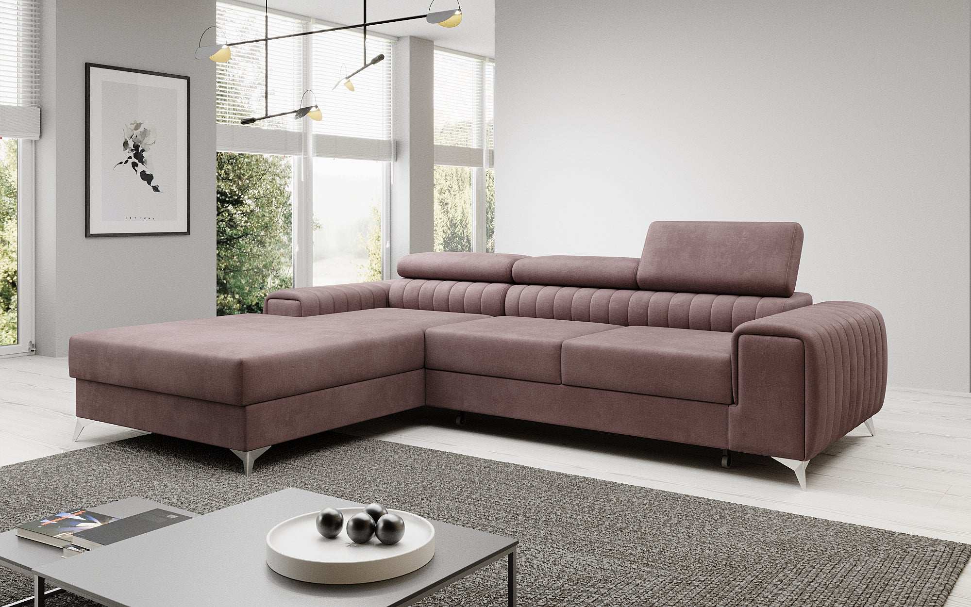 Designer Sofa Melinda with Sleeping and Folding Function