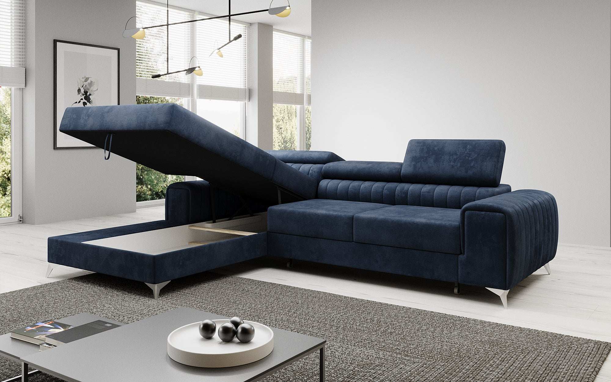 Designer Sofa Melinda with Sleeping and Folding Function
