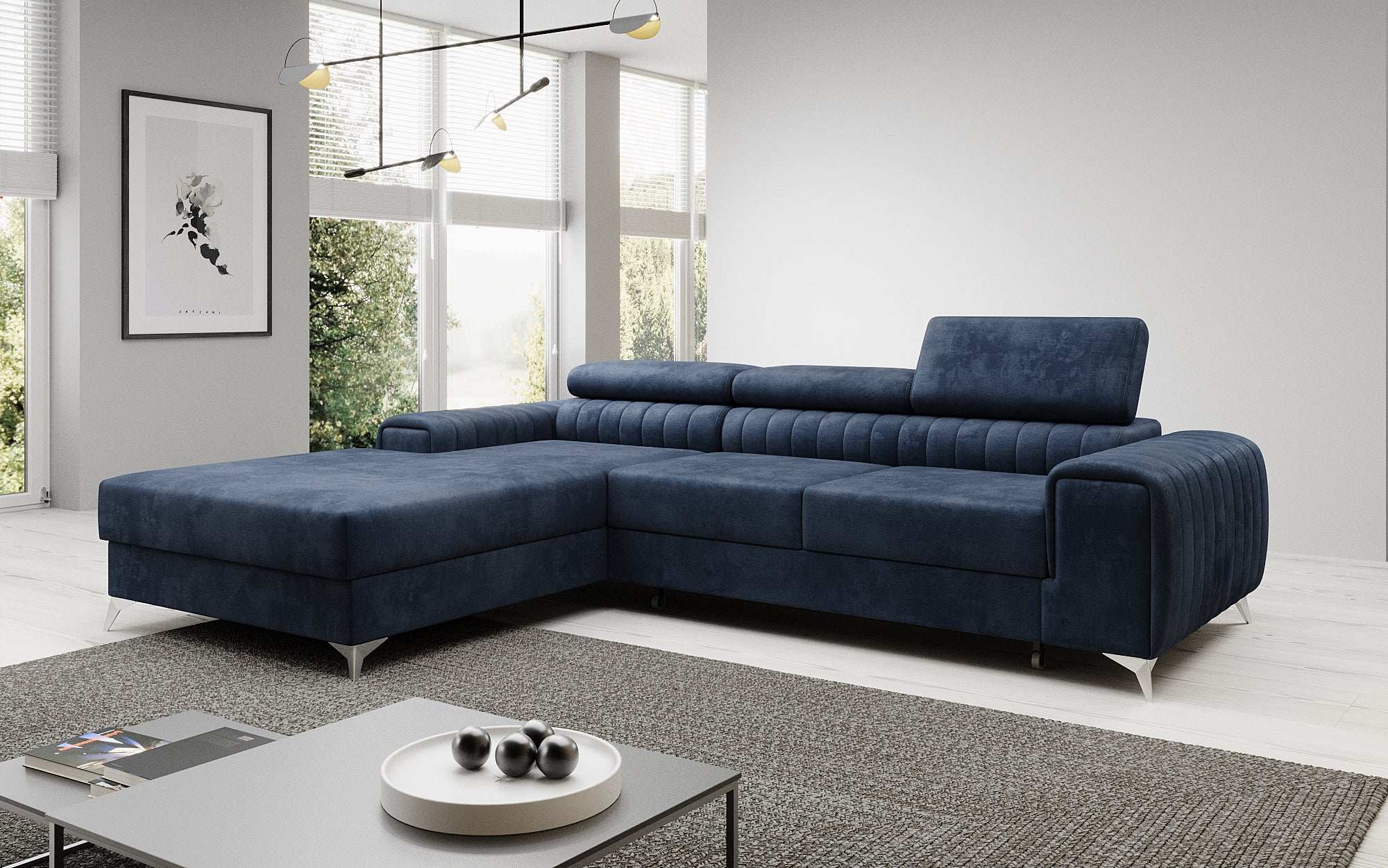 Designer Sofa Melinda with Sleeping and Folding Function