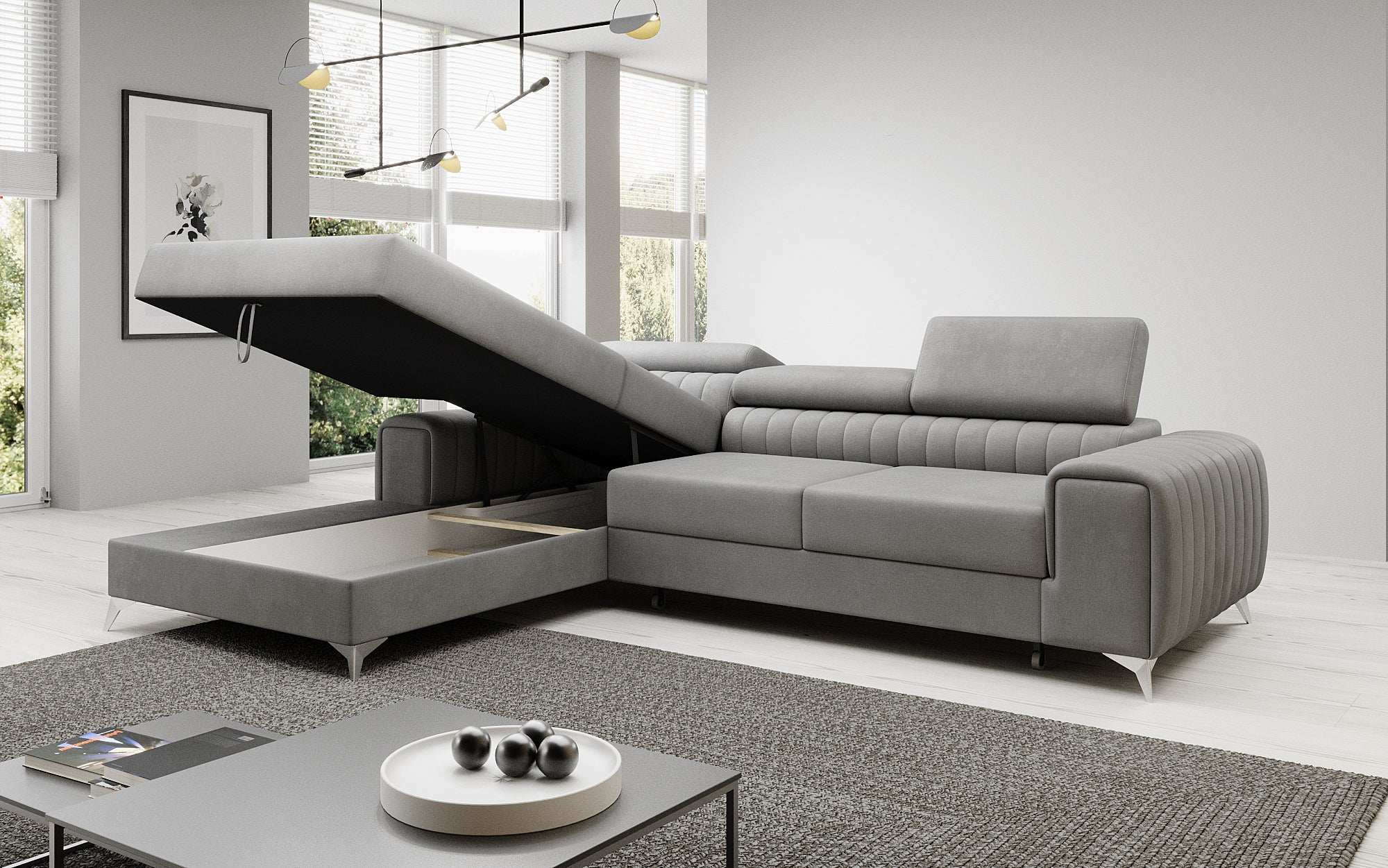 Designer Sofa Melinda with Sleeping and Folding Function