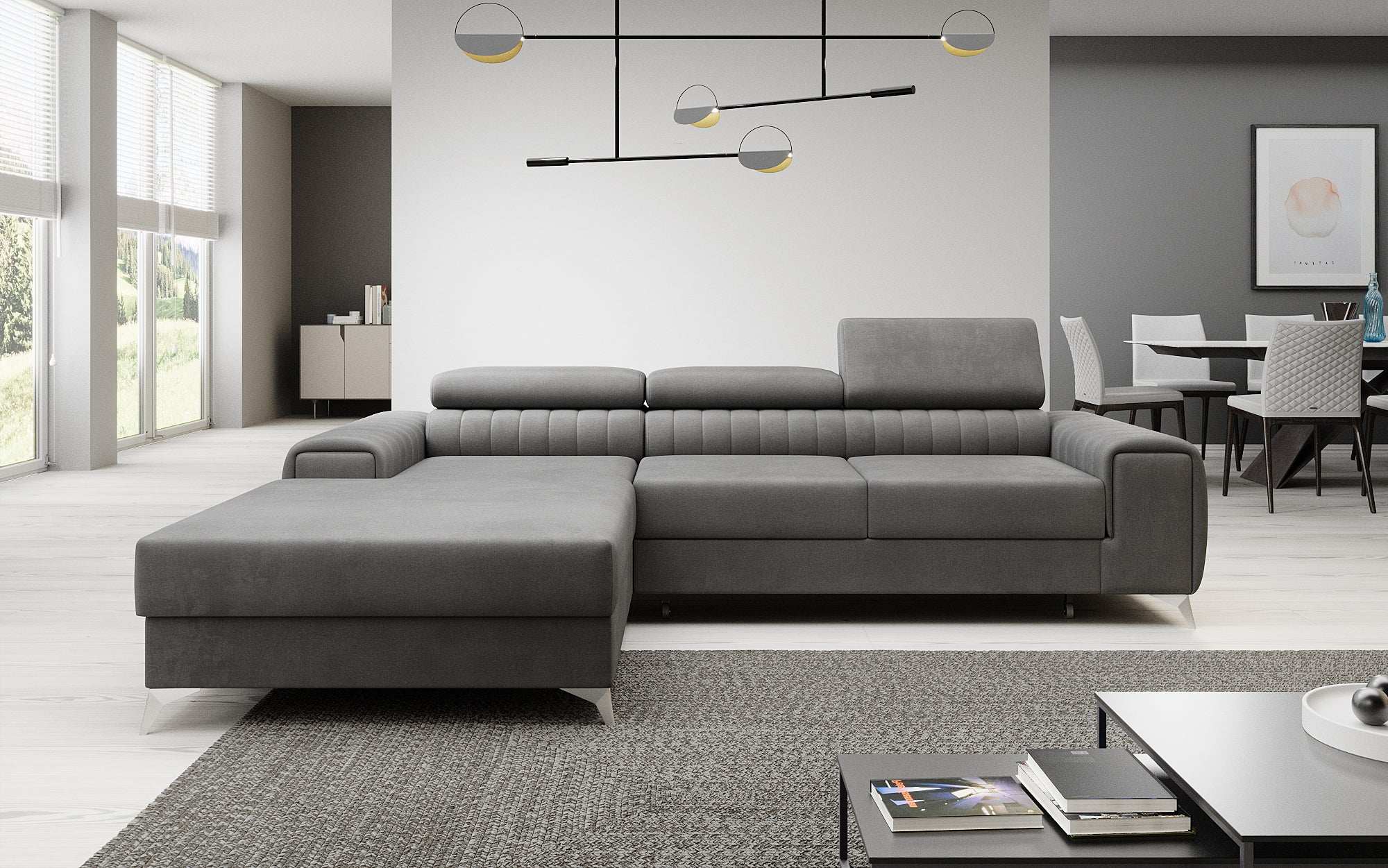 Designer Sofa Melinda with Sleeping and Folding Function