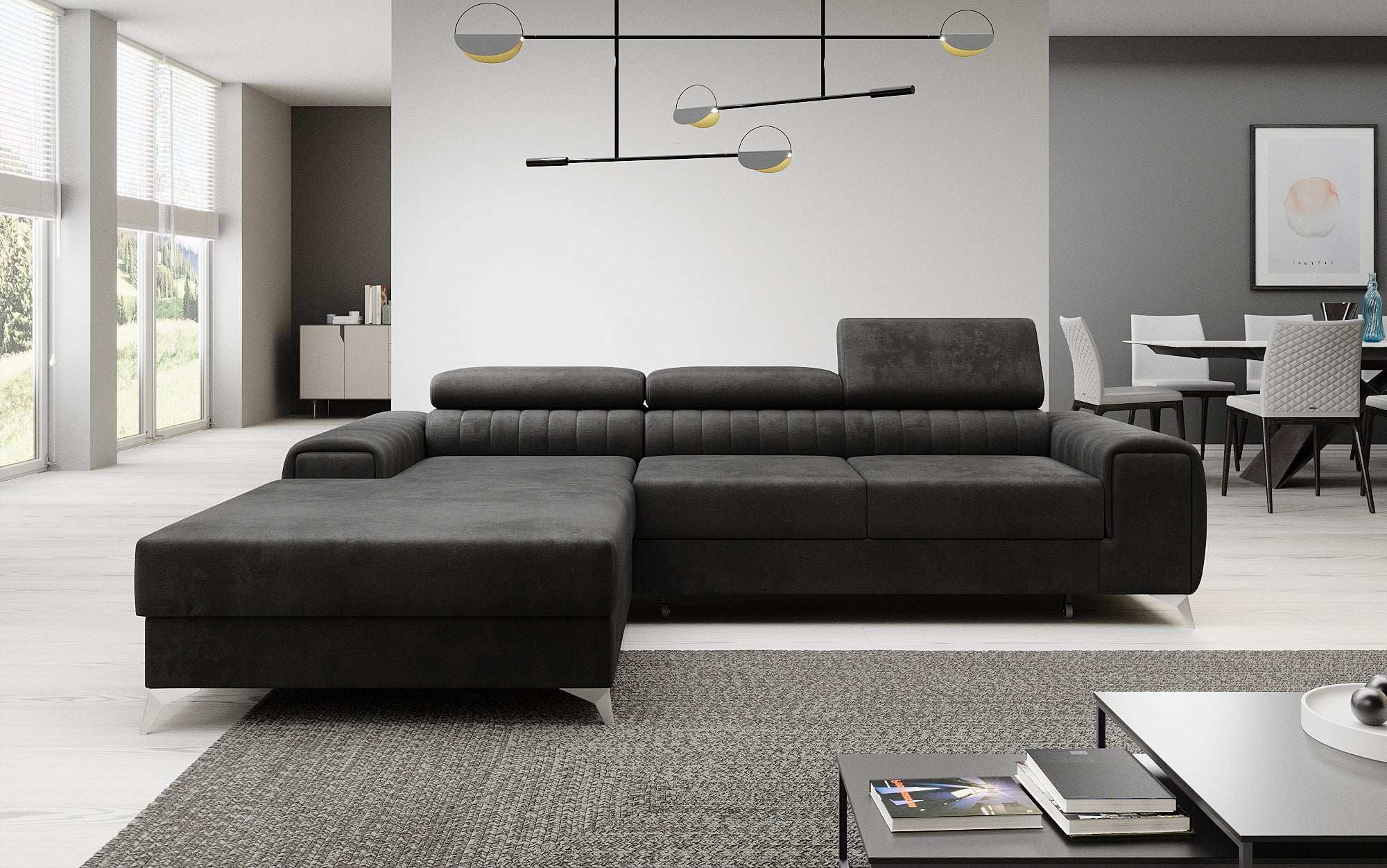 Designer Sofa Melinda with Sleeping and Folding Function
