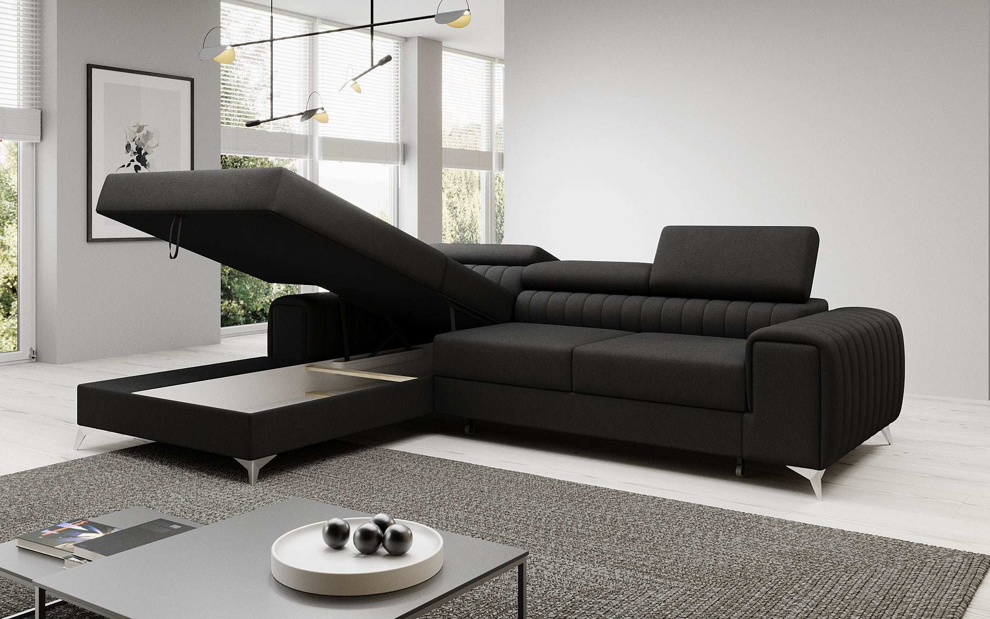 Designer Sofa Melinda with Sleeping and Folding Function