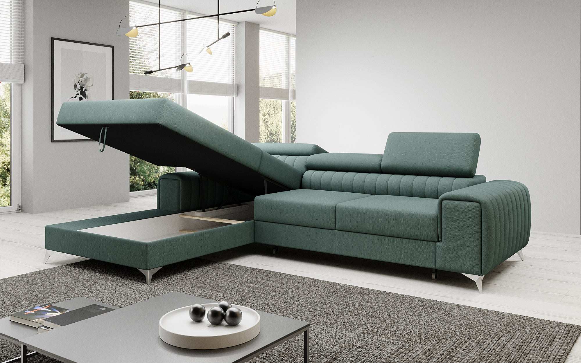 Designer Sofa Melinda with Sleeping and Folding Function