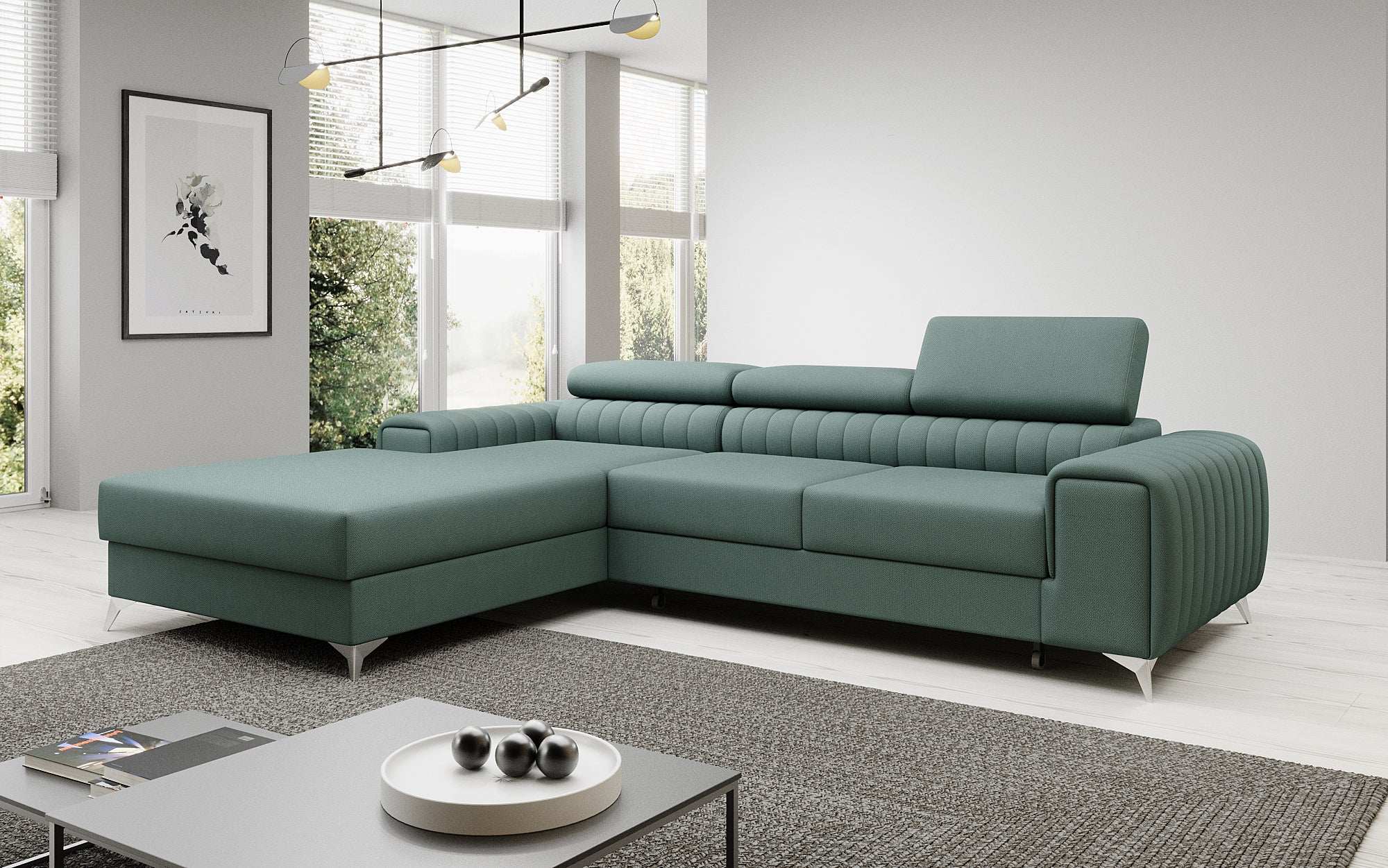 Designer Sofa Melinda with Sleeping and Folding Function