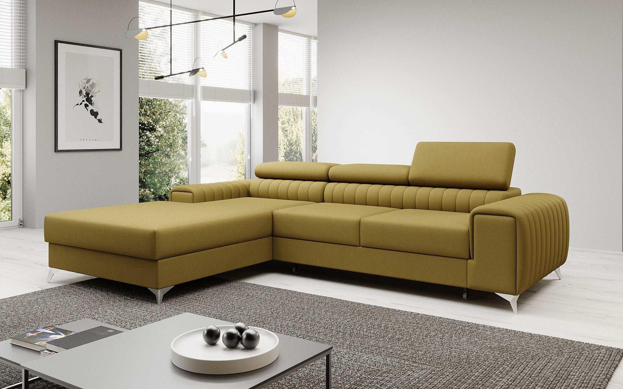 Designer Sofa Melinda with Sleeping and Folding Function