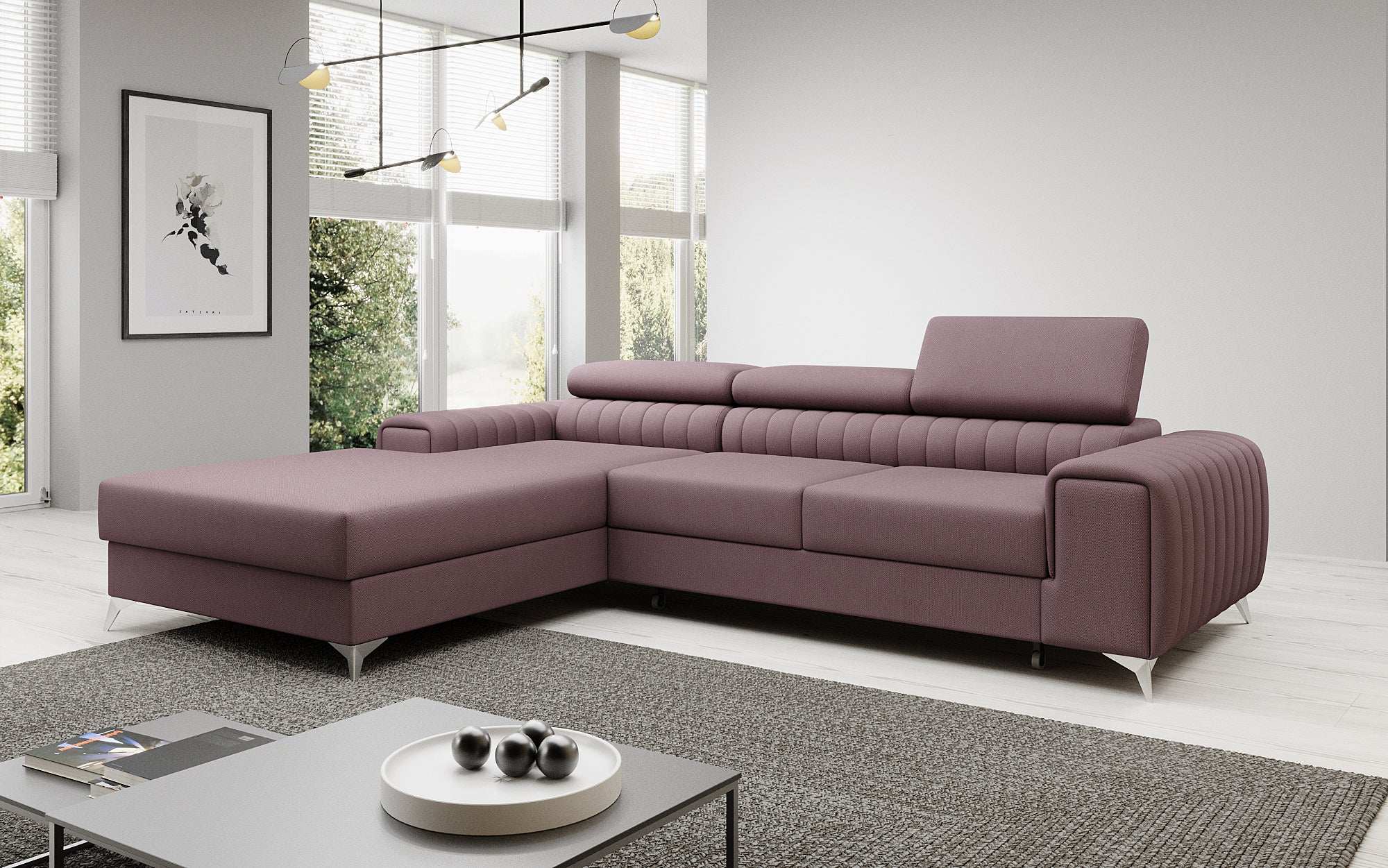 Designer Sofa Melinda with Sleeping and Folding Function