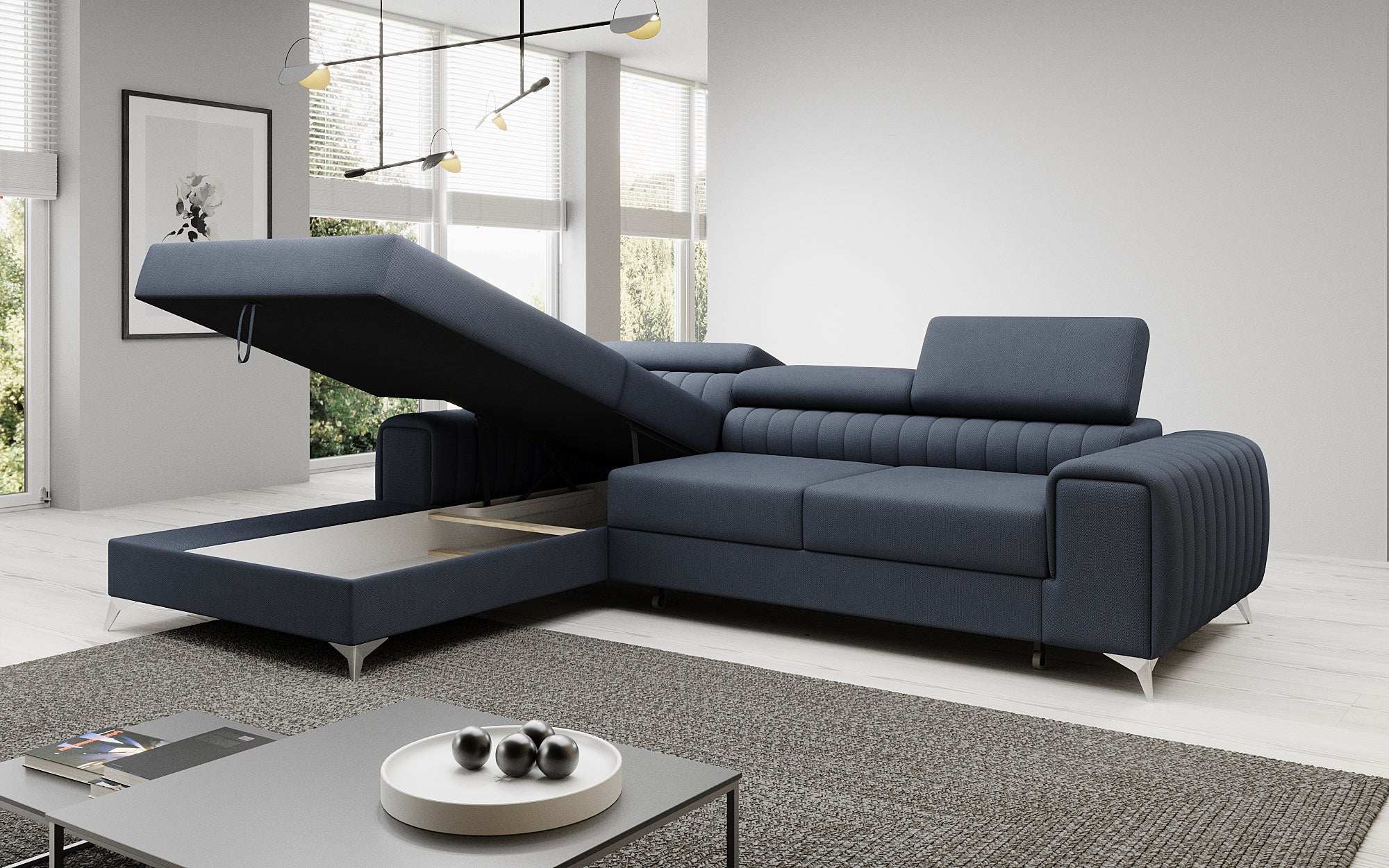 Designer Sofa Melinda with Sleeping and Folding Function