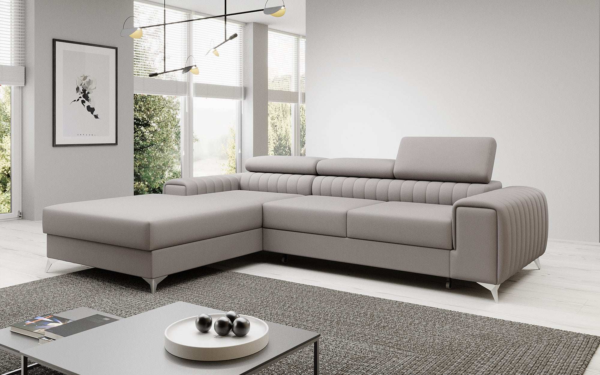 Designer Sofa Melinda with Sleeping and Folding Function