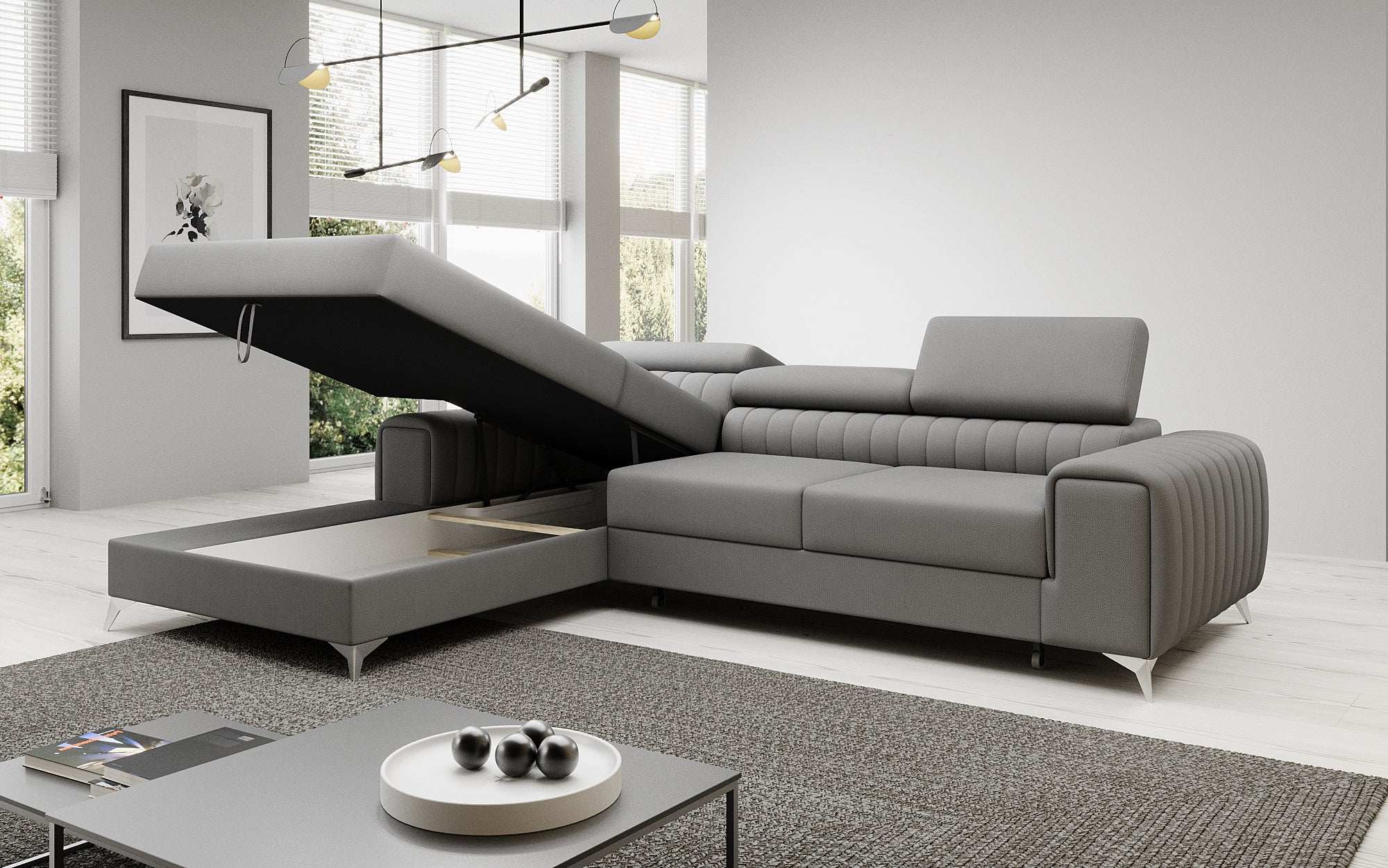 Designer Sofa Melinda with Sleeping and Folding Function