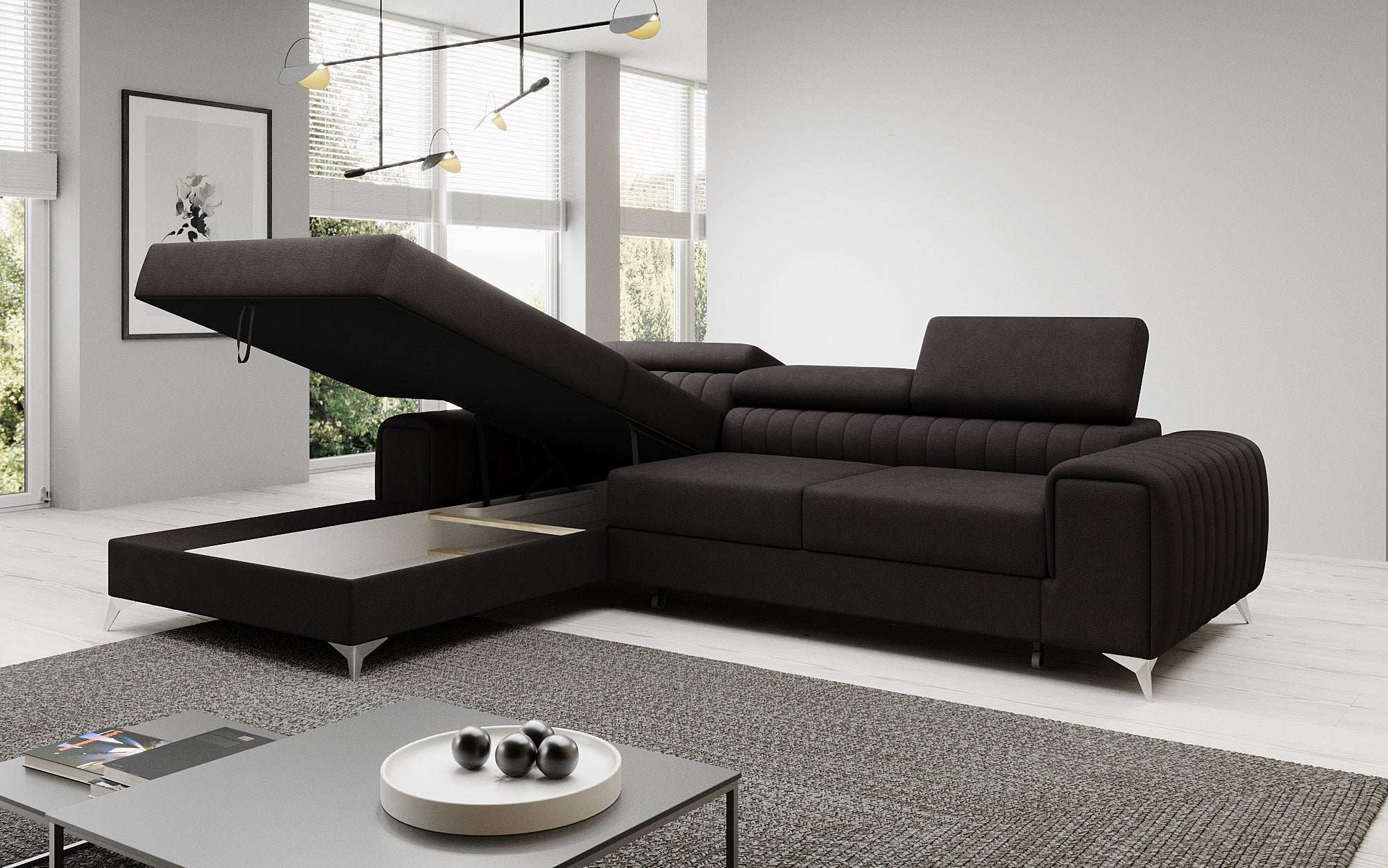 Designer Sofa Melinda with Sleeping and Folding Function