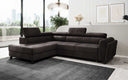 Designer corner sofa Kira with sleeping and fold-out function