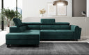 Designer corner sofa Kira with sleeping and fold-out function