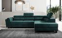 Designer corner sofa Kira with sleeping and fold-out function