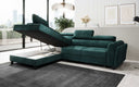 Designer corner sofa Kira with sleeping and fold-out function