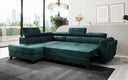 Designer corner sofa Kira with sleeping and fold-out function