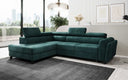 Designer corner sofa Kira with sleeping and fold-out function
