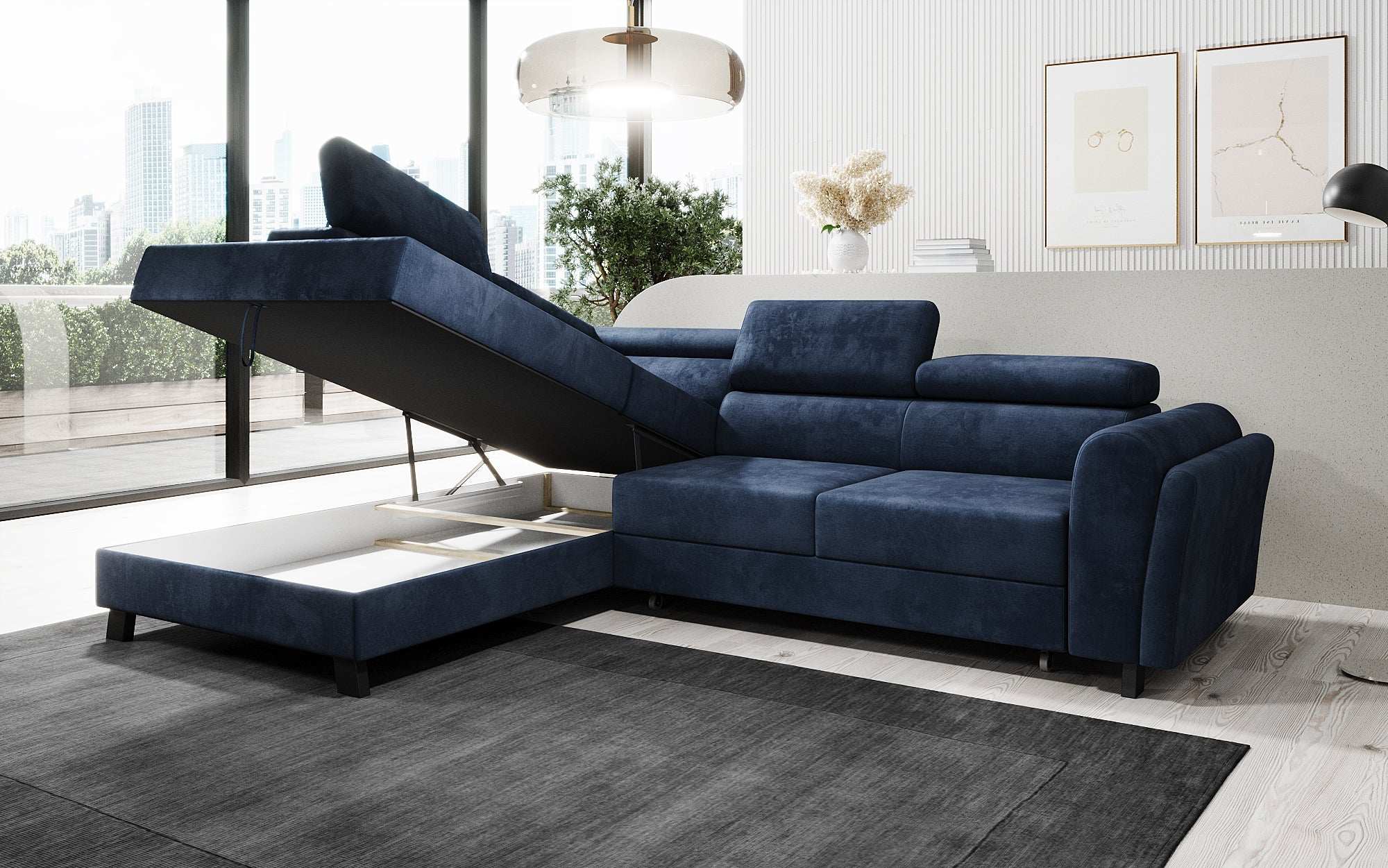 Designer Sofa Kira with Sleeping and Folding Function