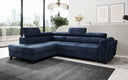 Designer corner sofa Kira with sleeping and fold-out function