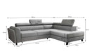 Designer corner sofa Kira with sleeping and fold-out function