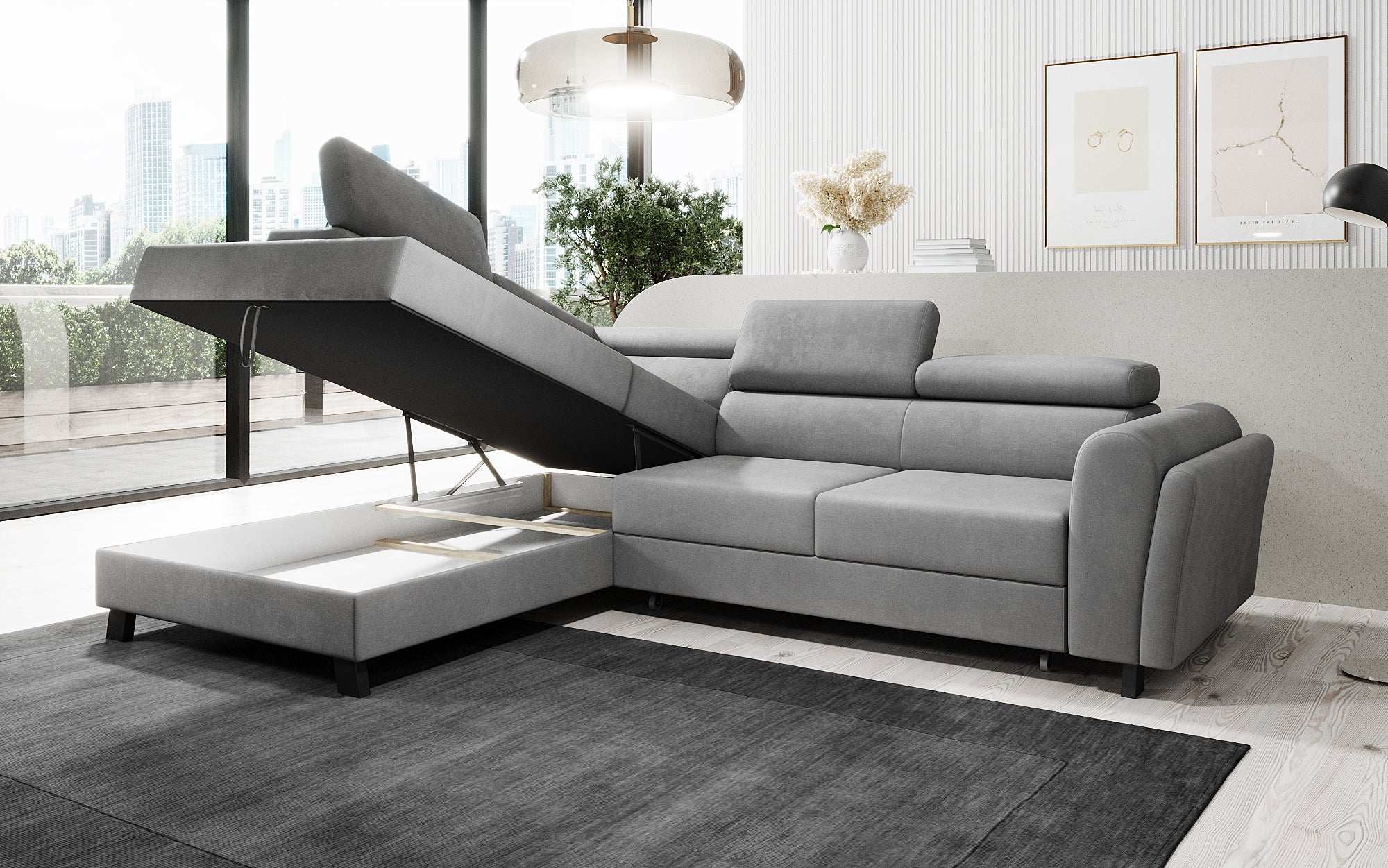 Designer Sofa Kira with Sleeping and Folding Function