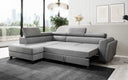 Designer corner sofa Kira with sleeping and fold-out function