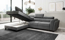 Designer corner sofa Kira with sleeping and fold-out function