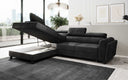 Designer corner sofa Kira with sleeping and fold-out function