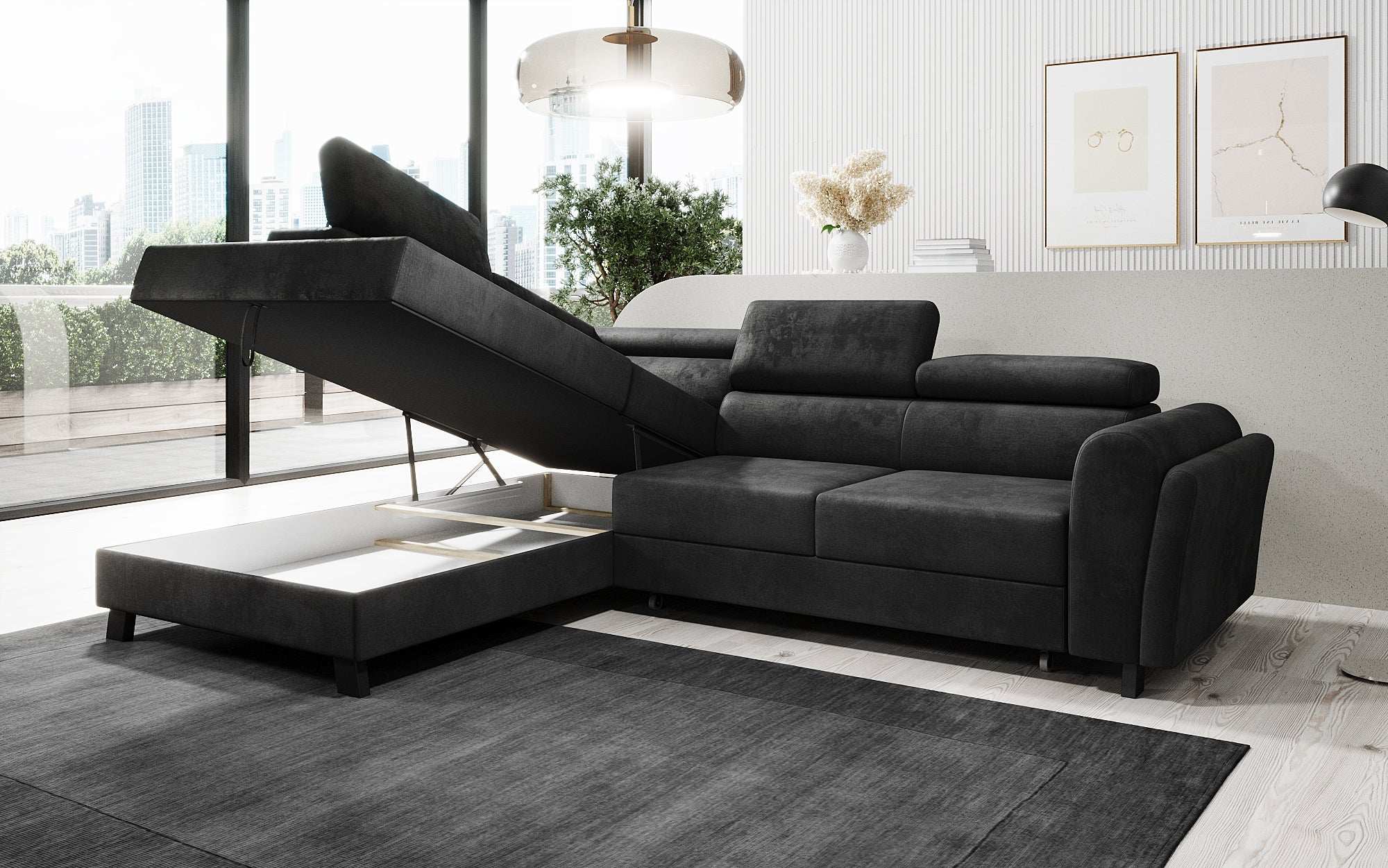 Designer Sofa Kira with Sleeping and Folding Function