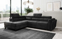 Designer corner sofa Kira with sleeping and fold-out function