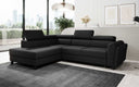 Designer corner sofa Kira with sleeping and fold-out function