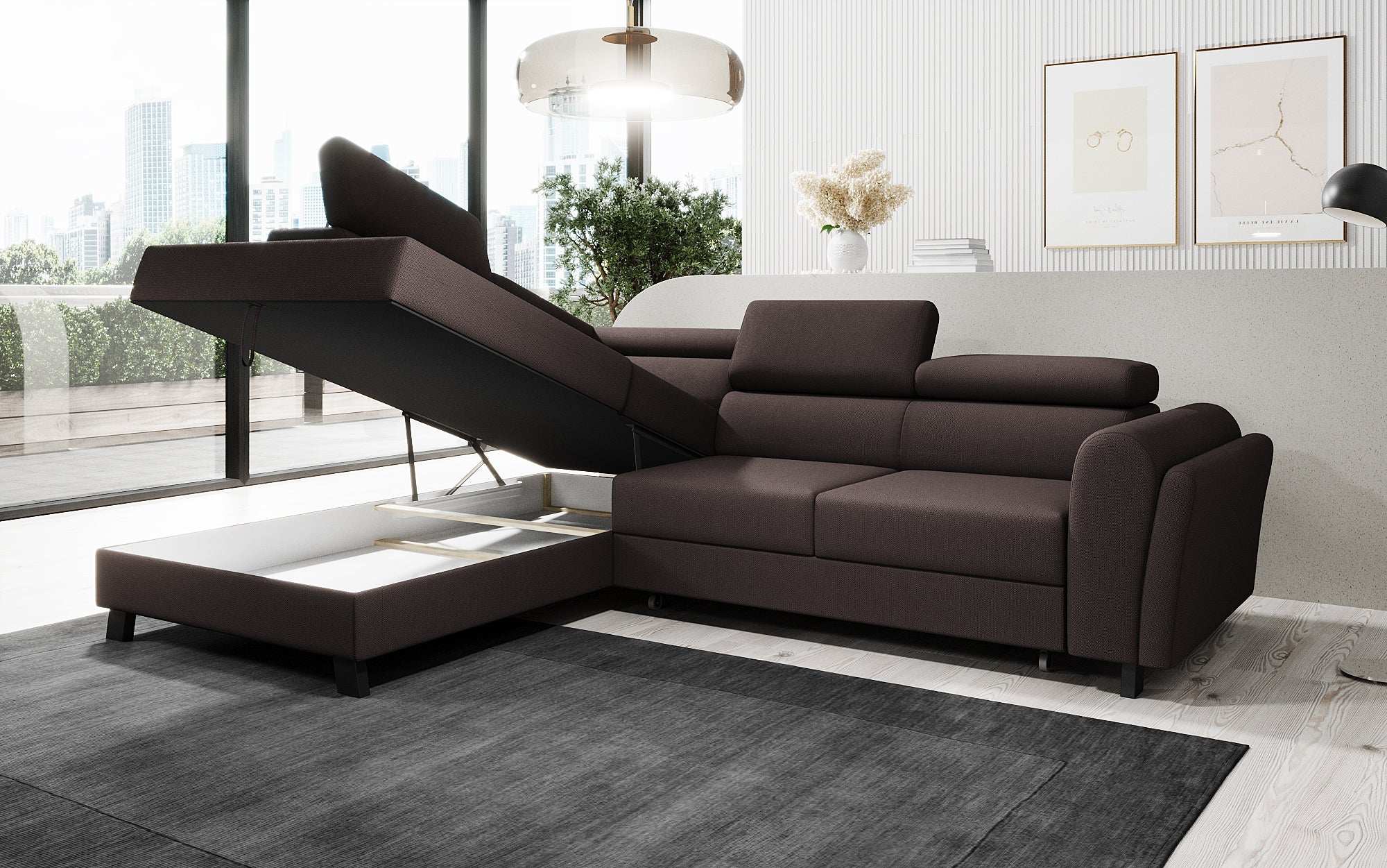 Designer Sofa Kira with Sleeping and Folding Function