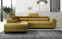 Designer corner sofa Kira with sleeping and fold-out function