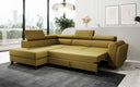 Designer corner sofa Kira with sleeping and fold-out function