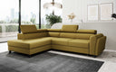 Designer corner sofa Kira with sleeping and fold-out function