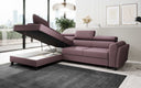 Designer corner sofa Kira with sleeping and fold-out function