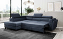 Designer corner sofa Kira with sleeping and fold-out function