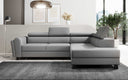 Designer corner sofa Kira with sleeping and fold-out function