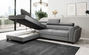 Designer corner sofa Kira with sleeping and fold-out function
