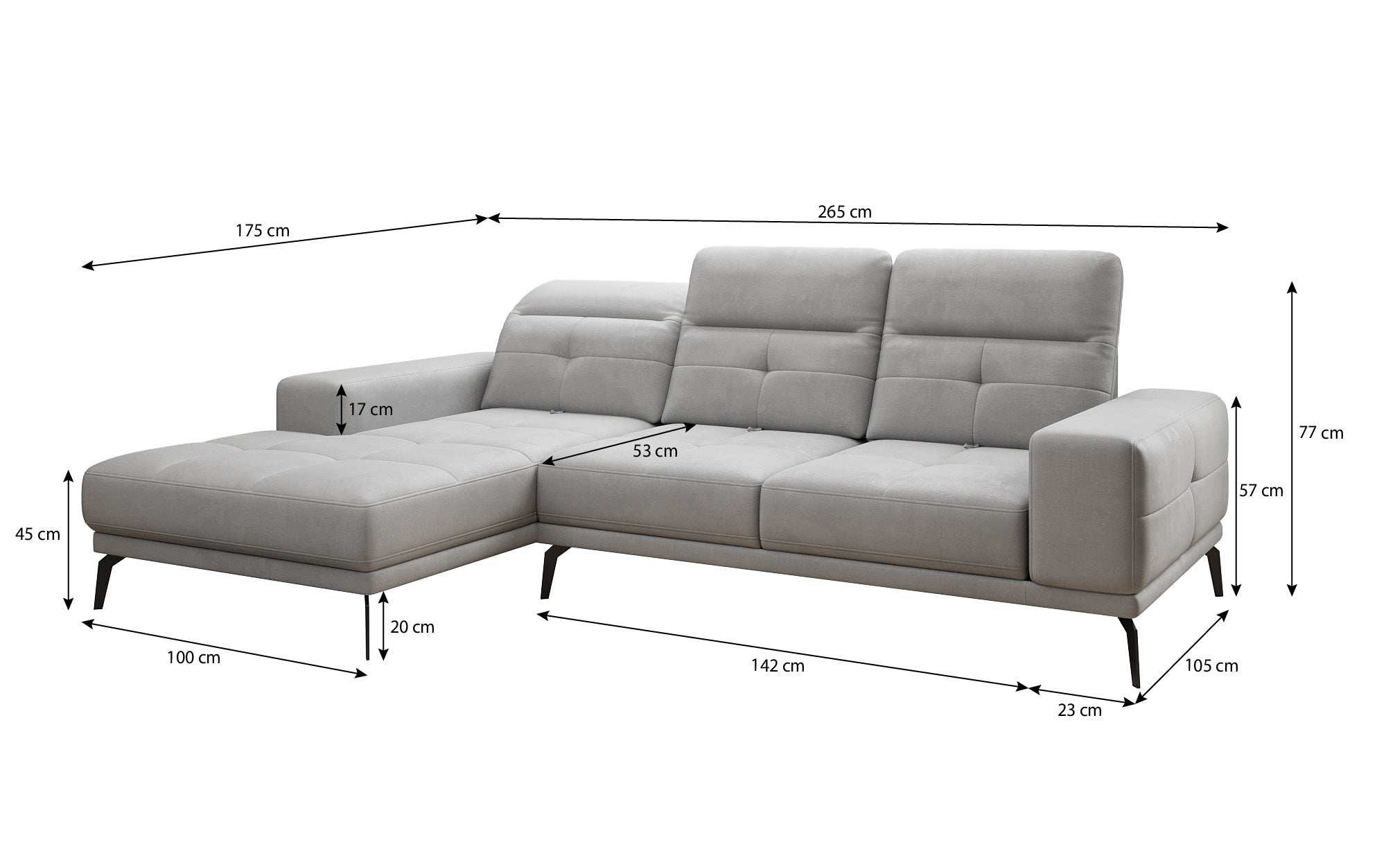 Designer Sofa Terina including Side Stool