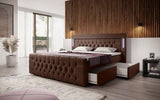Boxspringbett Charme mit LED, USB und Stauraum (4 Schubladen) - Luxusbetten24