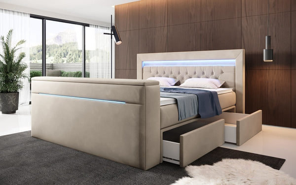 Boxspringbett Jupiter mit TV Lift, RGB und Stauraum