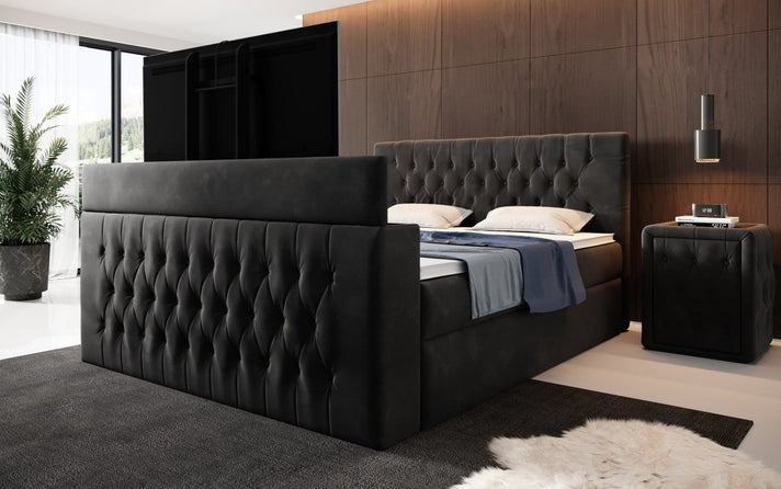 Velano Box Spring Bed with TV Lift and Storage Space