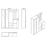 Designer Garderobe Milazzo inkl. Spiegel - Luxusbetten24