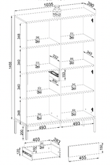 Designer Vitrine Nayra II inkl. LED - Luxusbetten24