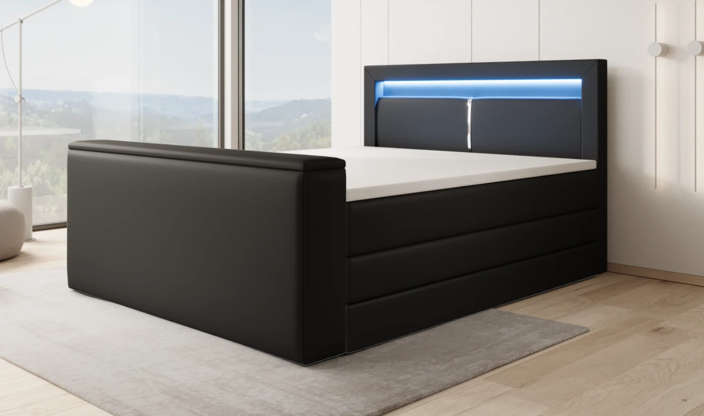 Faux leather Black with TV lift